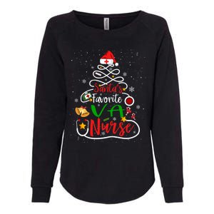 SantaS Favorite Va Nurse Christmas Nursing Tree Cute Gift Womens California Wash Sweatshirt