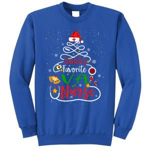 SantaS Favorite Va Nurse Christmas Nursing Tree Cute Gift Sweatshirt