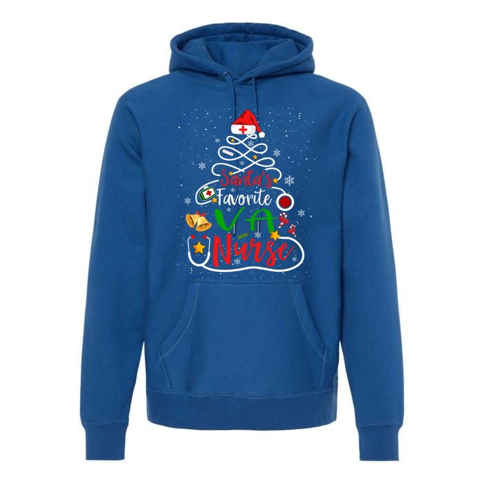 SantaS Favorite Va Nurse Christmas Nursing Tree Cute Gift Premium Hoodie