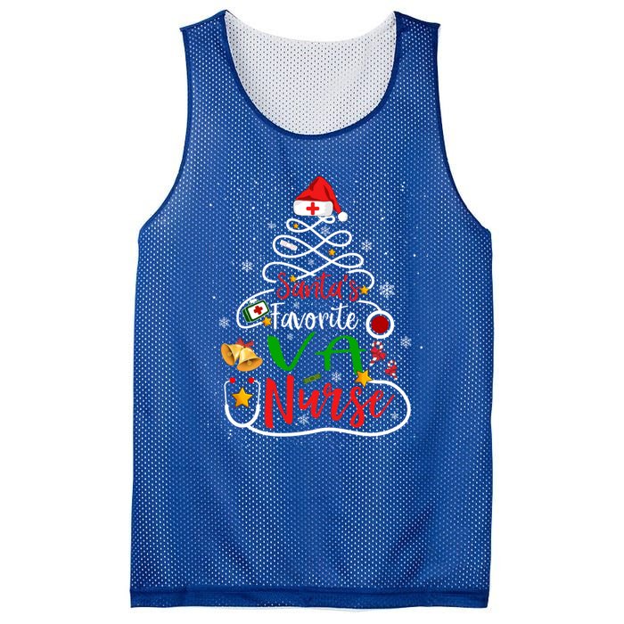 SantaS Favorite Va Nurse Christmas Nursing Tree Cute Gift Mesh Reversible Basketball Jersey Tank