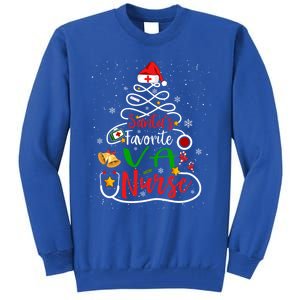 SantaS Favorite Va Nurse Christmas Nursing Tree Cute Gift Tall Sweatshirt