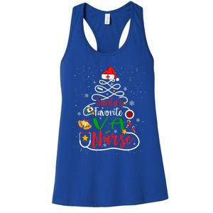 SantaS Favorite Va Nurse Christmas Nursing Tree Cute Gift Women's Racerback Tank