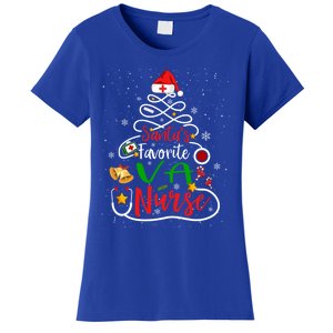 SantaS Favorite Va Nurse Christmas Nursing Tree Cute Gift Women's T-Shirt