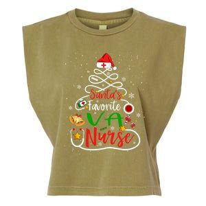 SantaS Favorite Va Nurse Christmas Nursing Tree Cute Gift Garment-Dyed Women's Muscle Tee