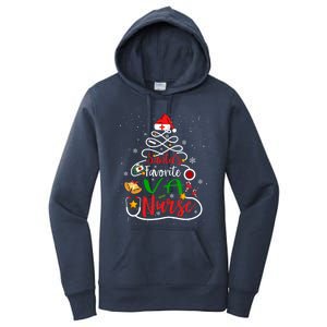 SantaS Favorite Va Nurse Christmas Nursing Tree Cute Gift Women's Pullover Hoodie