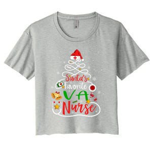 SantaS Favorite Va Nurse Christmas Nursing Tree Cute Gift Women's Crop Top Tee