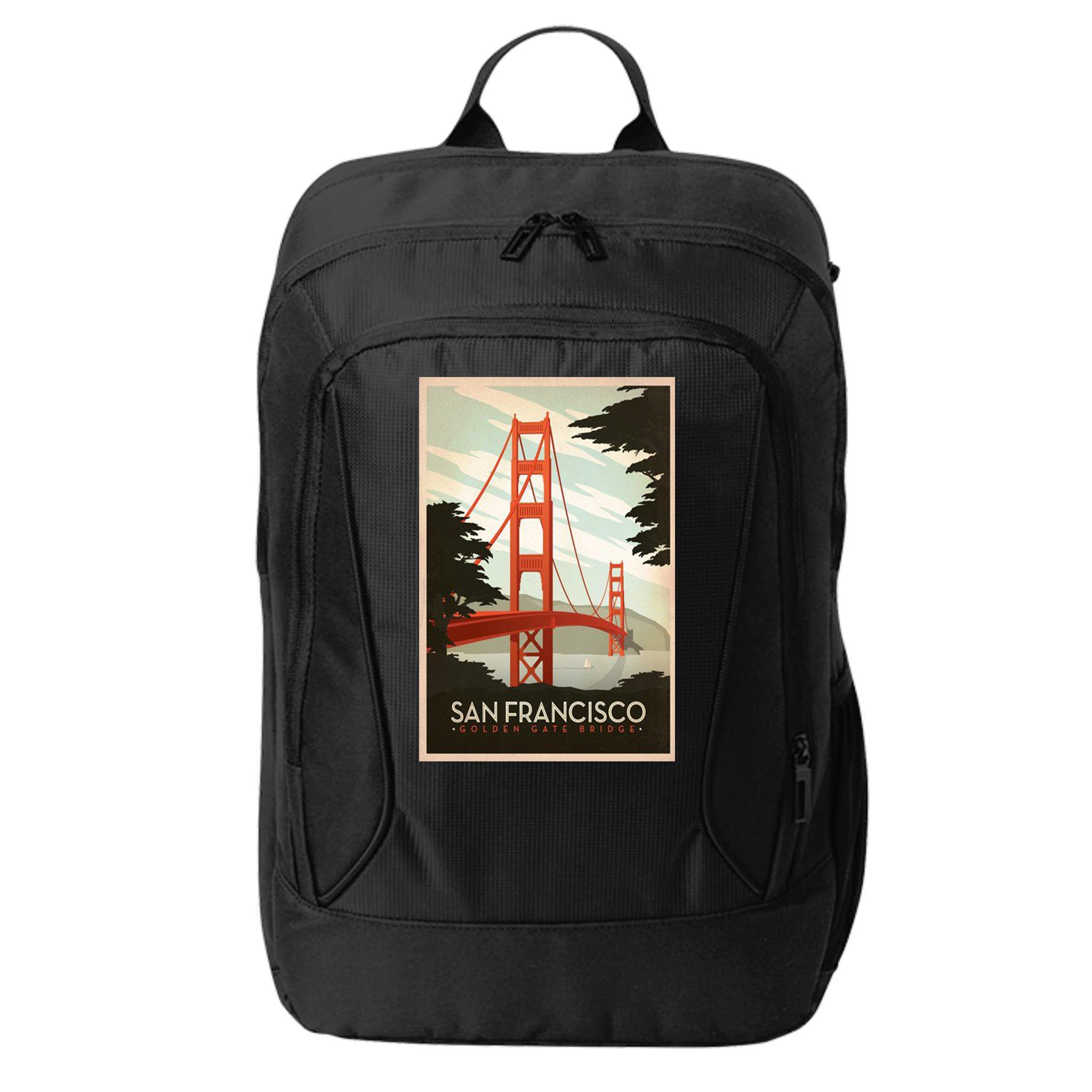 San Francisco Vintage Travel Poster City Backpack