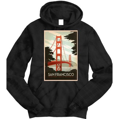 San Francisco Vintage Travel Poster Tie Dye Hoodie