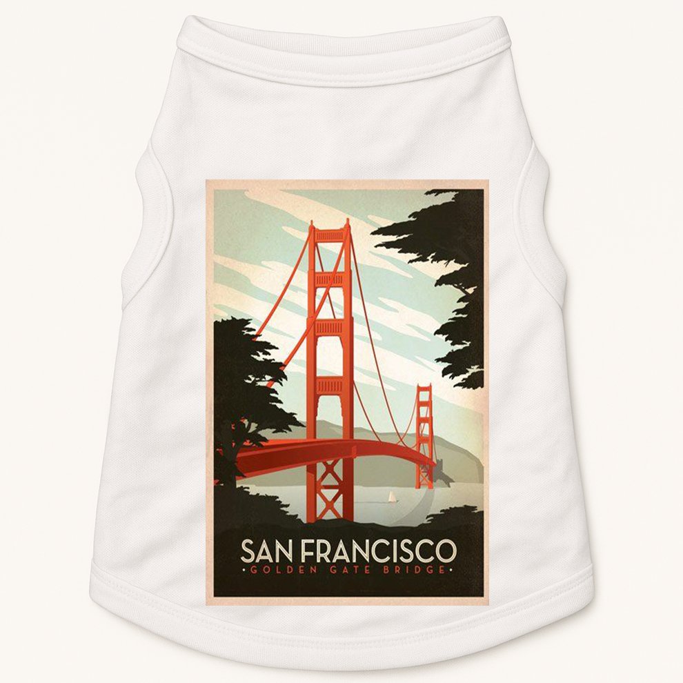 San Francisco Vintage Travel Poster Doggie Tank