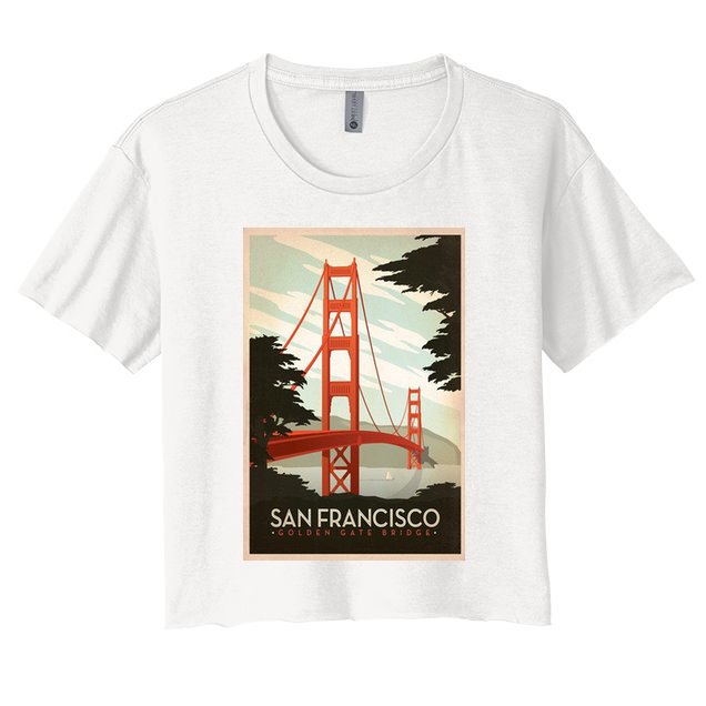 San Francisco Vintage Travel Poster Crop Top
