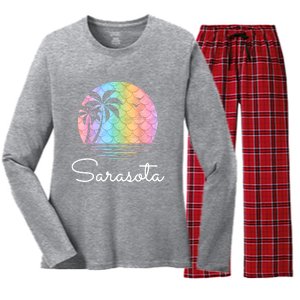 Sarasota Florida Vacation Family Beach Group Women's Long Sleeve Flannel Pajama Set 