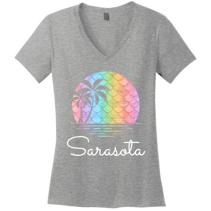 Sarasota Florida Vacation Family Beach Group Women's V-Neck T-Shirt