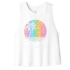 Sarasota Florida Vacation Family Beach Group Women's Racerback Cropped Tank