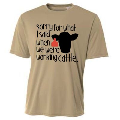 Sorry For What I Said When We Were Working Cattle Farm Cooling Performance Crew T-Shirt