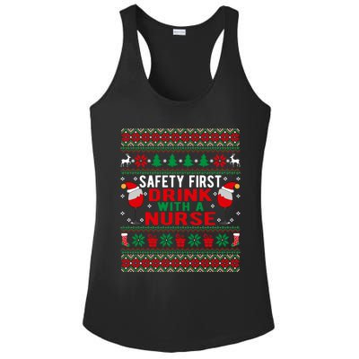 Safety First With A Nurse Christmas Style Gift Ladies PosiCharge Competitor Racerback Tank