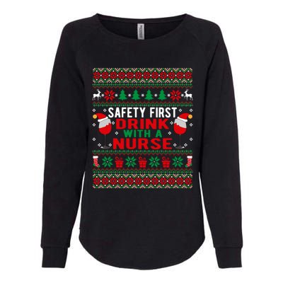 Safety First With A Nurse Christmas Style Gift Womens California Wash Sweatshirt