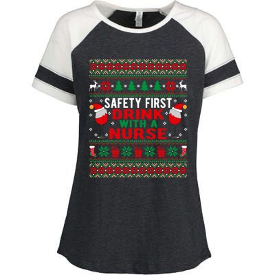 Safety First With A Nurse Christmas Style Gift Enza Ladies Jersey Colorblock Tee