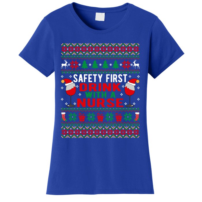 Safety First With A Nurse Christmas Style Gift Women's T-Shirt