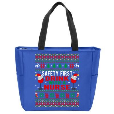 Safety First With A Nurse Christmas Style Gift Zip Tote Bag