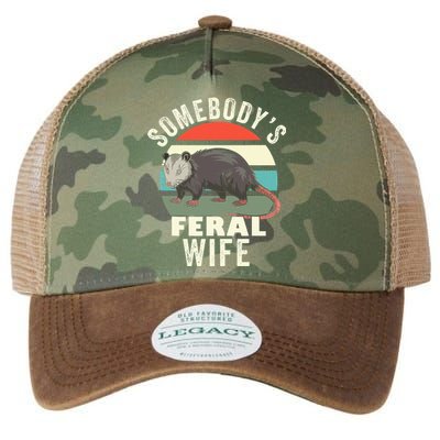 SomebodyS Feral Wife Funny Matching Family Retro Feral Cat Legacy Tie Dye Trucker Hat