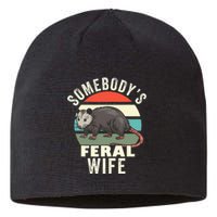 SomebodyS Feral Wife Funny Matching Family Retro Feral Cat Sustainable Beanie