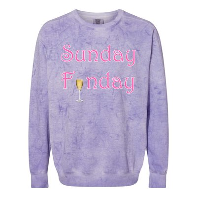 Sunday Funday Wine Champagne Ing Gift Colorblast Crewneck Sweatshirt