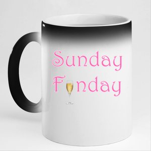 Sunday Funday Wine Champagne Ing Gift 11oz Black Color Changing Mug