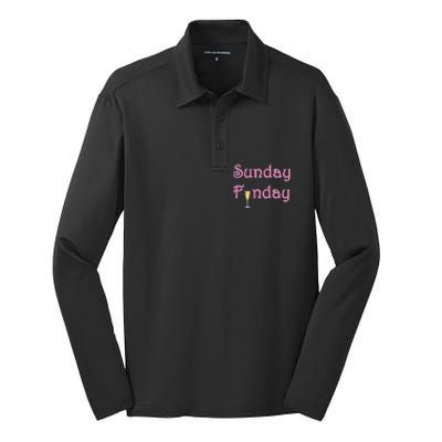 Sunday Funday Wine Champagne Ing Gift Silk Touch Performance Long Sleeve Polo