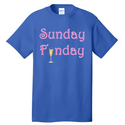 Sunday Funday Wine Champagne Ing Gift Tall T-Shirt