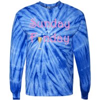 Sunday Funday Wine Champagne Ing Gift Tie-Dye Long Sleeve Shirt