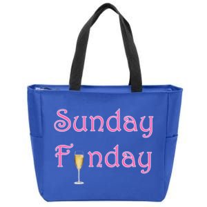 Sunday Funday Wine Champagne Ing Gift Zip Tote Bag