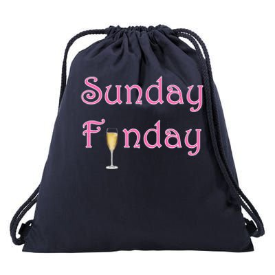 Sunday Funday Wine Champagne Ing Gift Drawstring Bag