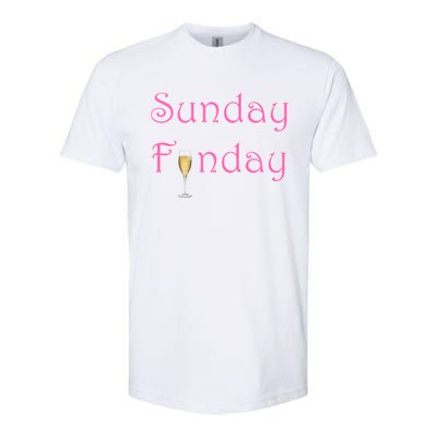 Sunday Funday Wine Champagne Ing Gift Softstyle CVC T-Shirt