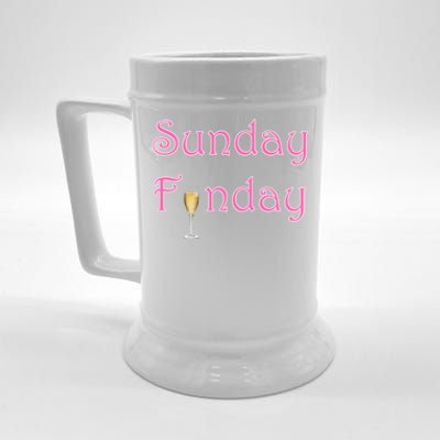 Sunday Funday Wine Champagne Ing Gift Beer Stein