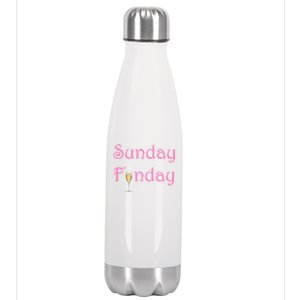 Sunday Funday Wine Champagne Ing Gift Stainless Steel Insulated Water Bottle