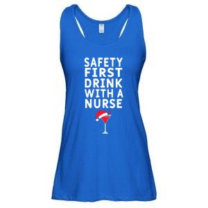 Safety First With A Nurse Funny Christmas Funny Nurse Funny Gift Ladies Essential Flowy Tank