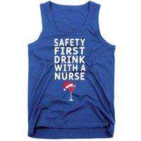 Safety First With A Nurse Funny Christmas Funny Nurse Funny Gift Tank Top