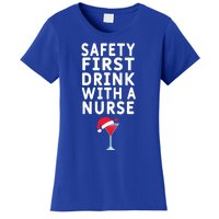 Safety First With A Nurse Funny Christmas Funny Nurse Funny Gift Women's T-Shirt