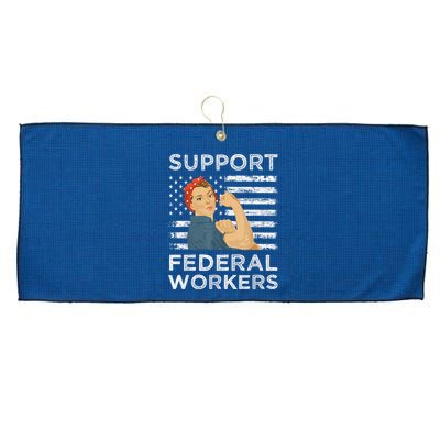 Support Federal Workers Protect Defend Employees Jobs Large Microfiber Waffle Golf Towel