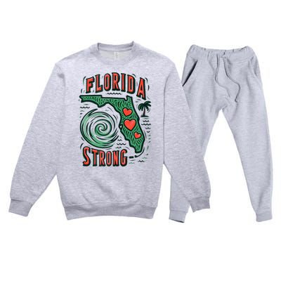 Support Florida Western Pray For Florida Strong Premium Crewneck Sweatsuit Set