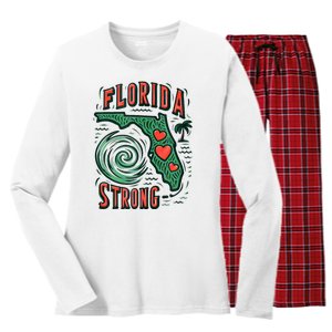 Support Florida Western Pray For Florida Strong Women's Long Sleeve Flannel Pajama Set 