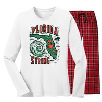 Support Florida Western Pray For Florida Strong Women's Long Sleeve Flannel Pajama Set 