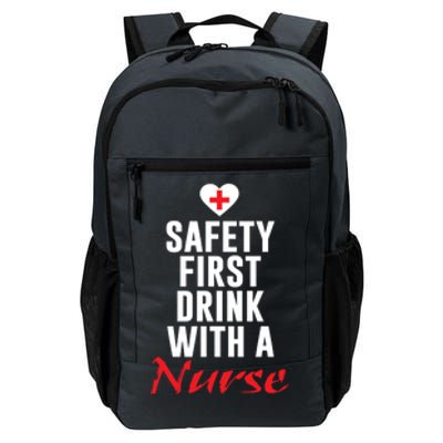 Safety First With A Nurse Funny Nursing Gift Daily Commute Backpack