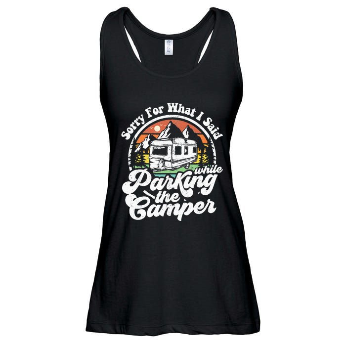 Sorry For What I Said While Parking Camper Camping RV Gift Ladies Essential Flowy Tank