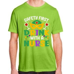 Safety First With A Nurse Mardi Gras Party Nurse Gift Adult ChromaSoft Performance T-Shirt