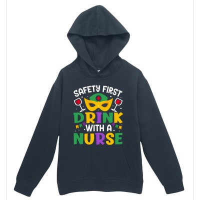 Safety First With A Nurse Mardi Gras Party Nurse Gift Urban Pullover Hoodie