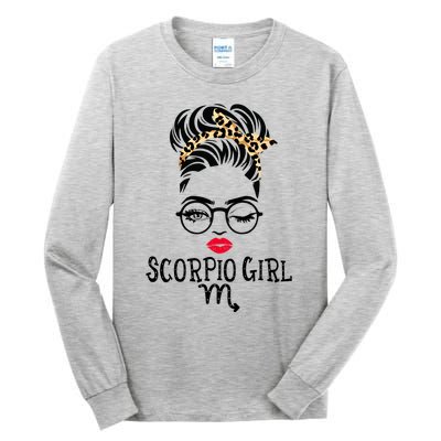 Scorpio Face Wink Eyes Lady Face Birthday Funny Gift Tall Long Sleeve T-Shirt