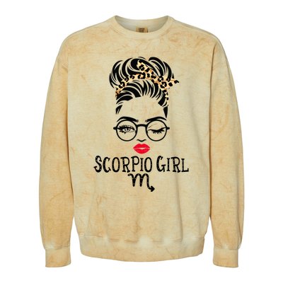 Scorpio Face Wink Eyes Lady Face Birthday Funny Gift Colorblast Crewneck Sweatshirt