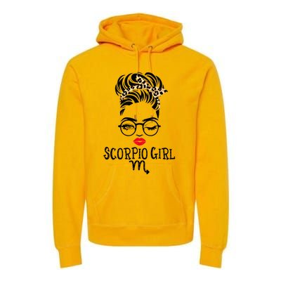 Scorpio Face Wink Eyes Lady Face Birthday Funny Gift Premium Hoodie