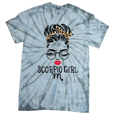 Scorpio Face Wink Eyes Lady Face Birthday Funny Gift Tie-Dye T-Shirt